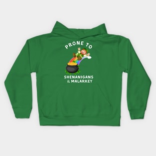 St Patricks Day Shenanigans and Malarkey Leprechaun Kids Hoodie